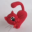 Схема для вязания крючком: валентинка кот-сердце